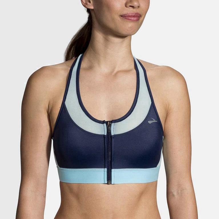 Brooks Fastforward Zip Sport Beha voor Dames Blauw (TYGQV-0241)